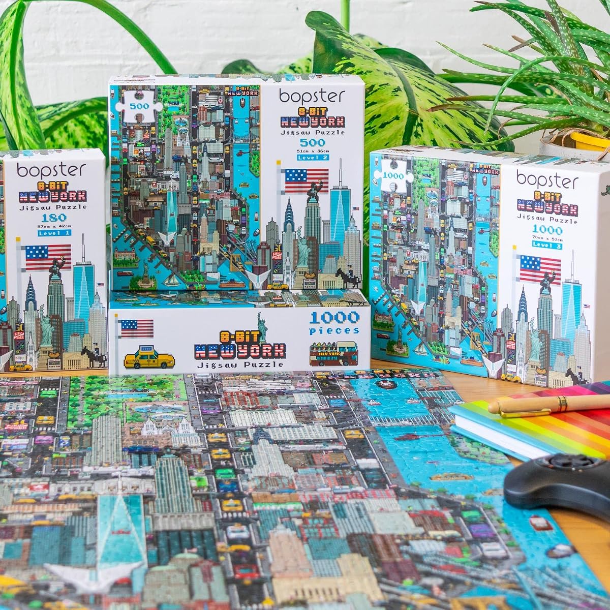 8-Bit New York Puzzle — 1000 Pieces by bopster seen from the side