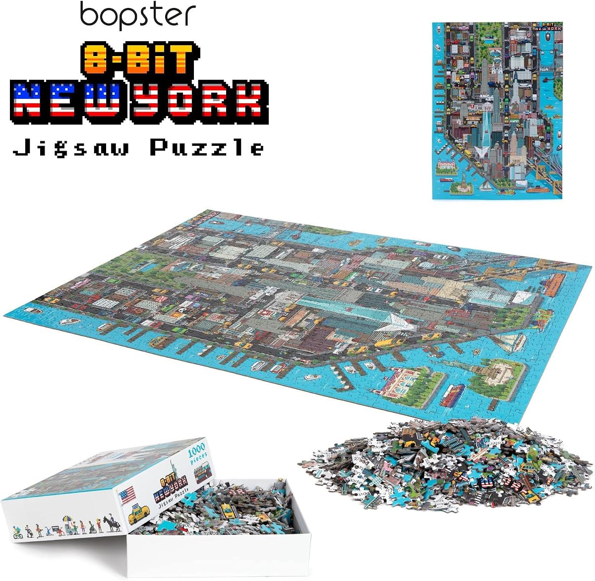 8-Bit New York Puzzle — 1000 Pieces by bopster in the hand