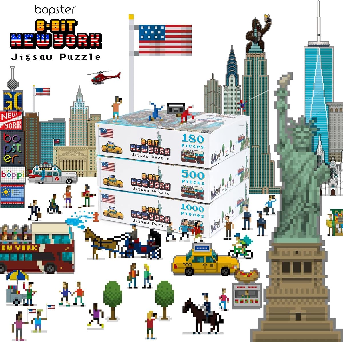 8-Bit New York Puzzle — 1000 Pieces by bopster color line-up