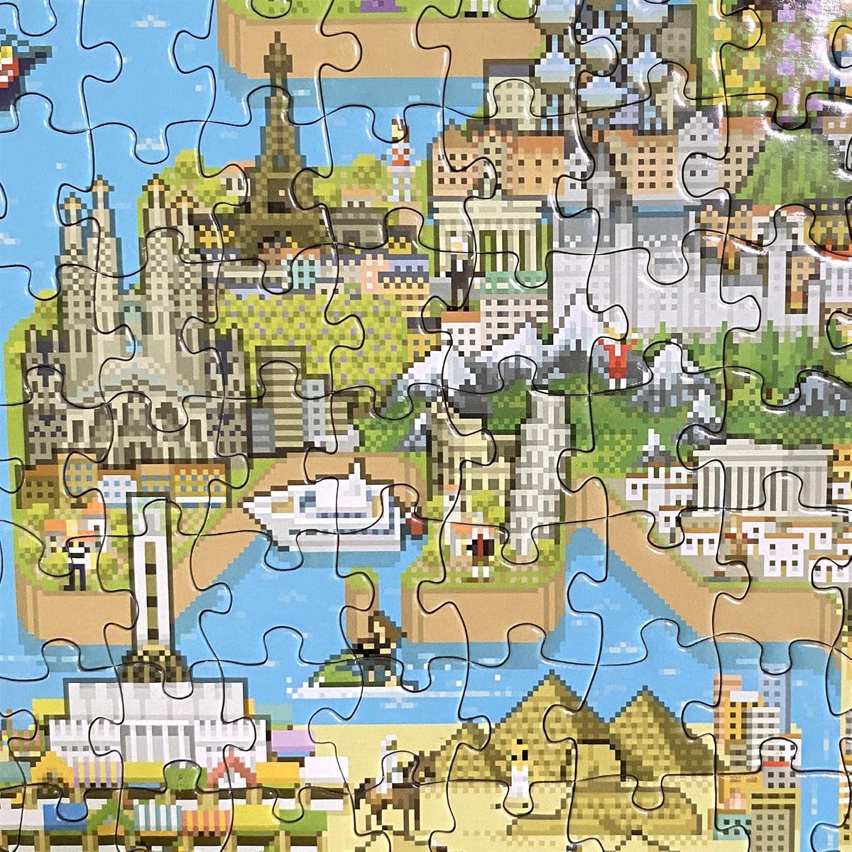 8-Bit World Map Puzzle — 1000 Pieces by bopster close up