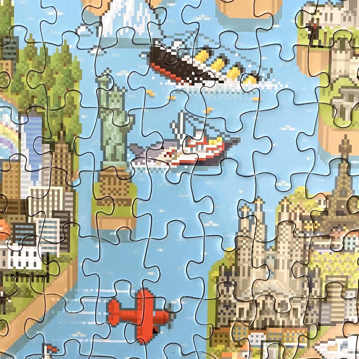 8-Bit World Map Puzzle — 1000 Pieces by bopster color line-up