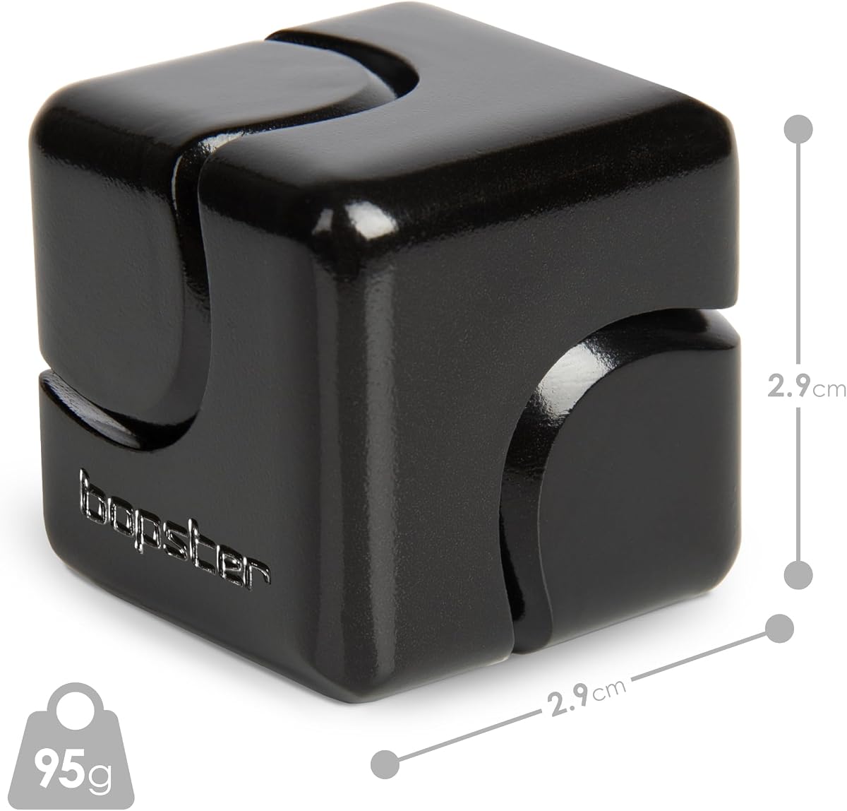 Anodised Fidget Cube Spinner by bopster with the box