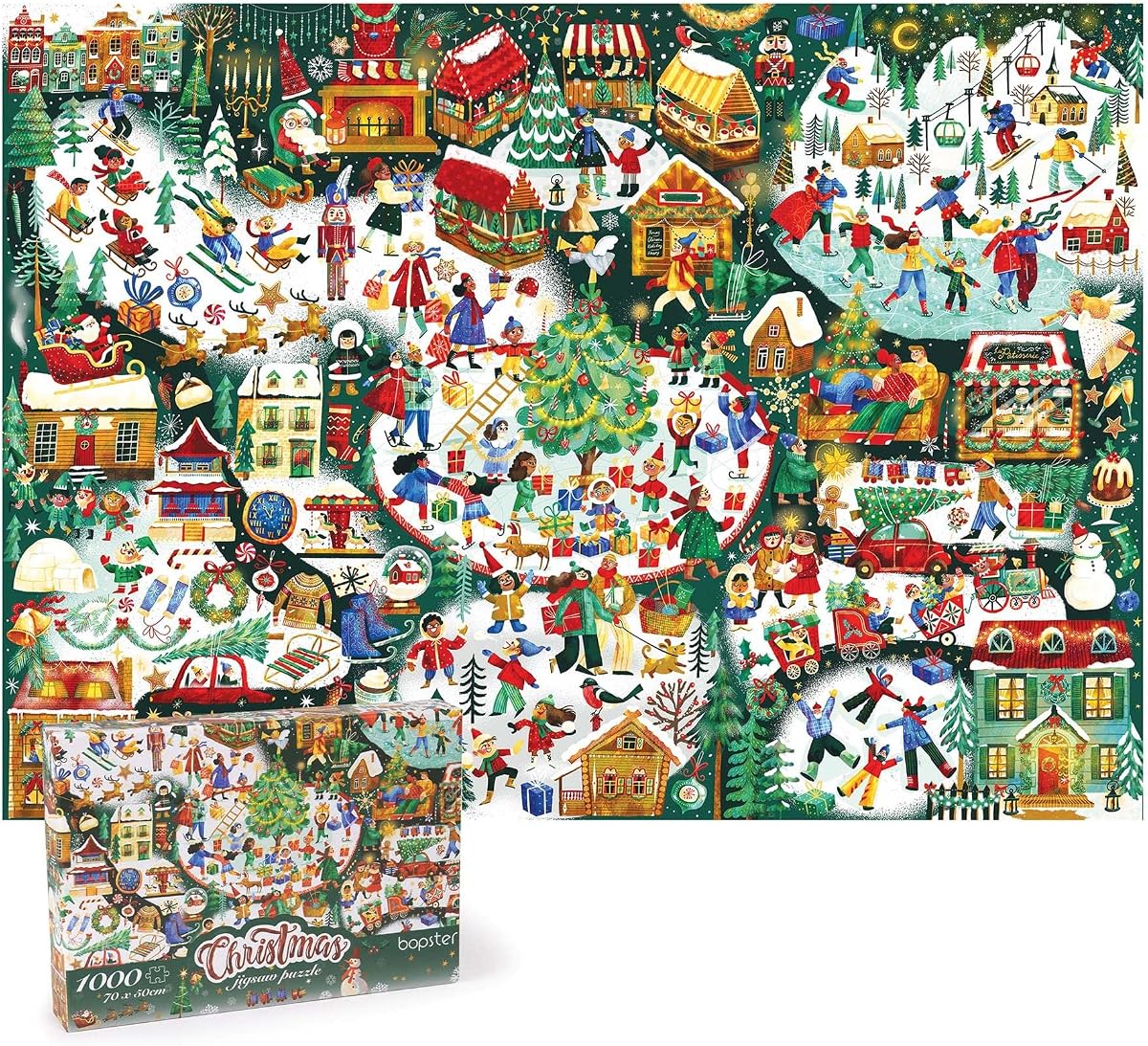 Illustrated Christmas Puzzle — 1000 Pieces by bopster