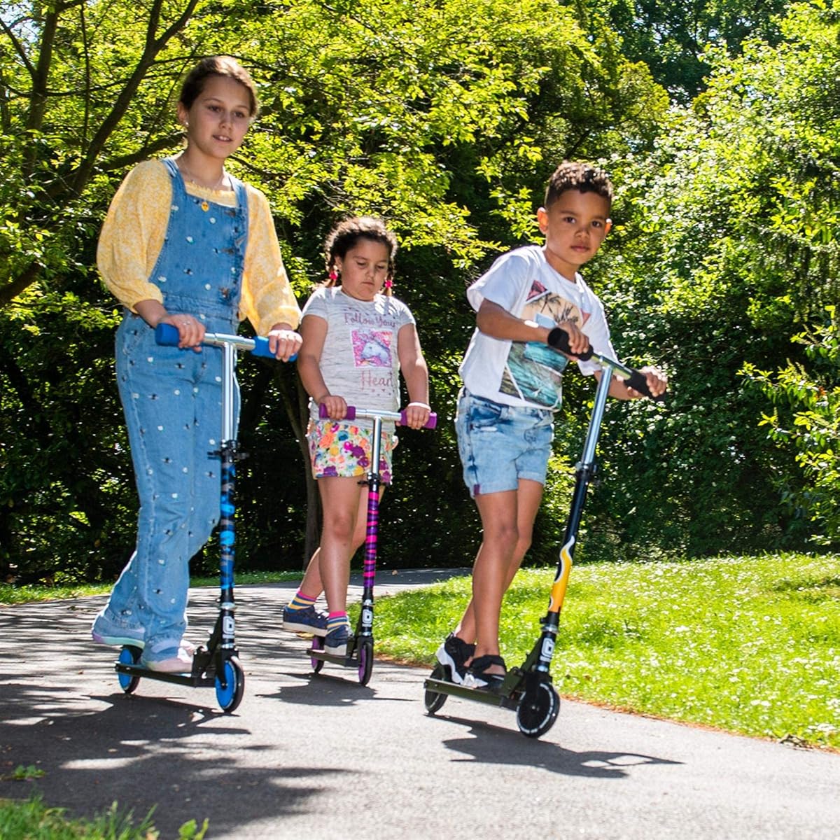 Two-Wheeled Folding Scooter — Purple Zebra by bopster seen from the side