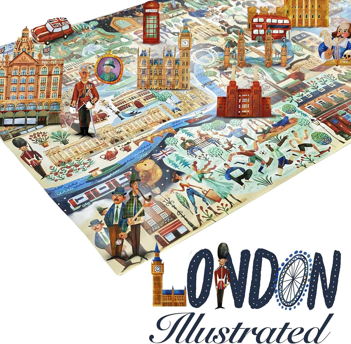 Illustrated London Puzzle — 1000 Pieces by bopster seen from the side