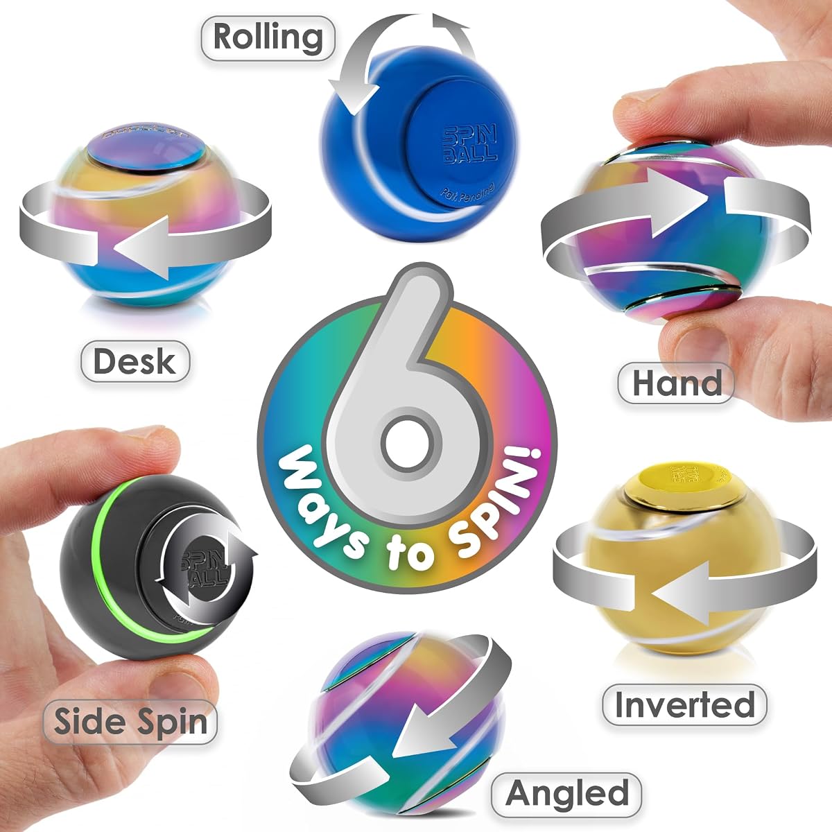 Metal Spin Ball Fidget Spinner by bopster seen from the side